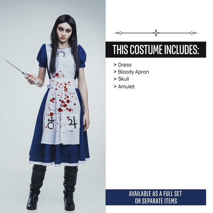 Alice Madness Inspired Cosplay Costume with Blue Dress