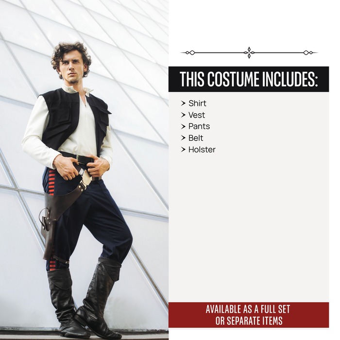 Han Solo Inspired Cosplay Costume with Leather Holster