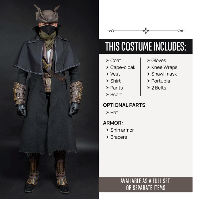 Bloodborne Hunter Cosplay Costume – Complete Gothic Outfit for Cosplay