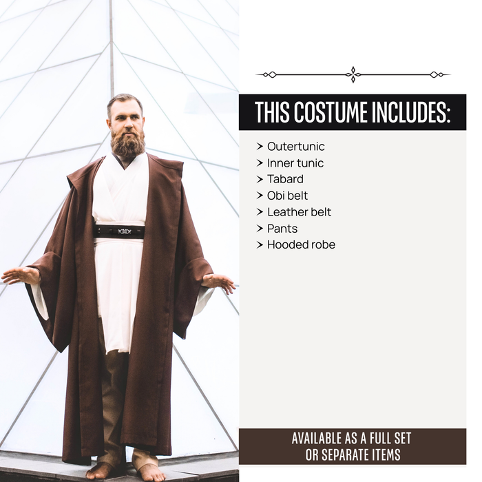 Star Saga Jedi Outfit – Tunic, Robe, Belt, and Accessories