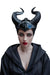 Maleficent inspired black horn cosplay headpiece with dark fantasy design