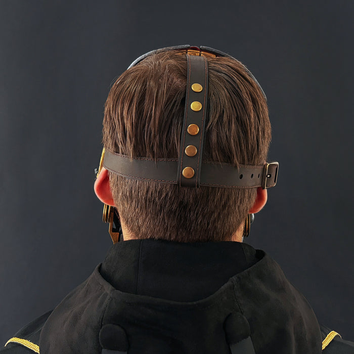 Corvo Attano inspired cosplay mask with steampunk mechanical design details