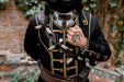 Corvo Attano inspired cosplay costume with hood mask and leather accessories